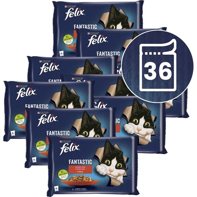 FELIX Капсули FELIX Fantastic с говеждо и пиле в желе 36 x 85 г
