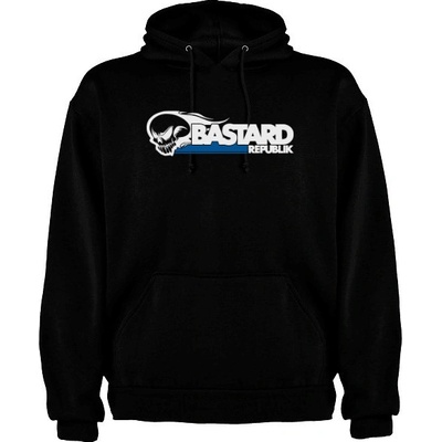 Bastard Republik Classic mikina černá bíle logo s modrou