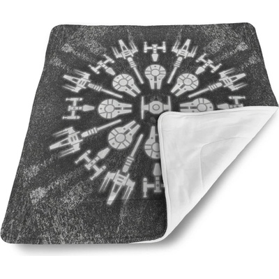 Sablio Detská deka pre bábätko Star Wars Vesmírné lodě na šedém abstraktu