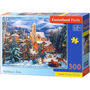 Castorland Пъзел Castorland от 300 части - Спускане с шейна към града (B-030194) - ozone