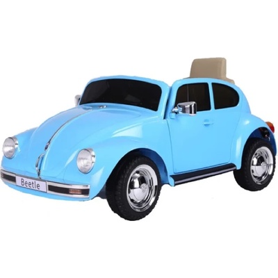 ROLLZONE Детска акумулаторна кола Volkswagen Beetle Classic 12V с EVA гуми и кожена седалка (JE1818-blue)
