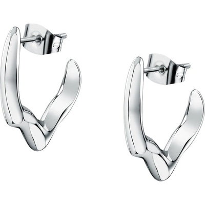 Trussardi Pôvabné oceľové kruhové náušnice T-Design TJAXA06