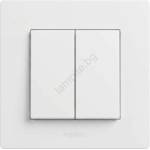 Legrand - Двоен стълбищен ключ 6+6 с бяла рамка NILOE STEP (LR0053A)
