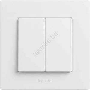 Legrand - Двоен стълбищен ключ 6+6 с бяла рамка NILOE STEP (LR0053A)