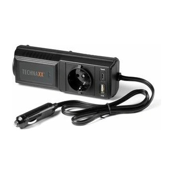 Technaxx TE21 200W vstup 12V DC 2xUSB 1x230V zásuvka čierna 4855-TX