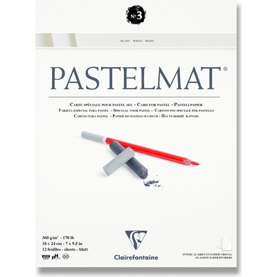 Clairefontaine Blok Pastelmat White No.3 18 x 24 cm 12 listů 360 g