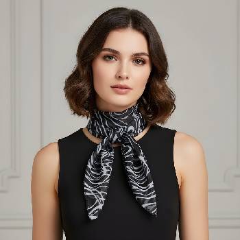 Черно фишу с бели елементи