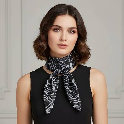 Черно фишу с бели елементи