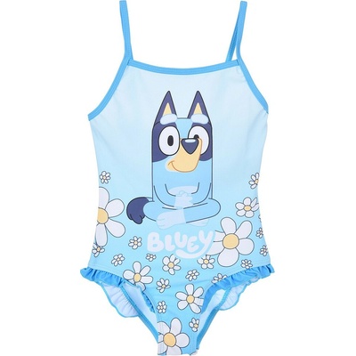 Dívčí plavky jednodílné BLUEY s kopretinami modré