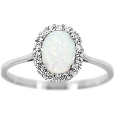 Zlatnictví U Kostela Dámský stříbrný prsten s opálem 1850