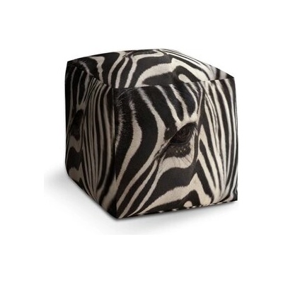Sablio Taburet Cube Detail zebra: 40x40x40 cm