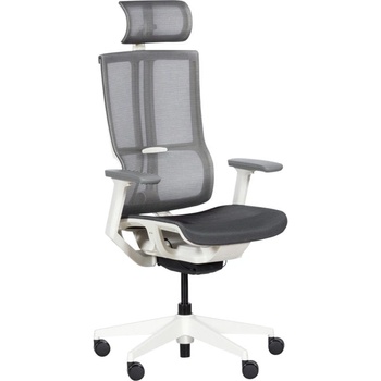 Bittel Офис стол Carmen 7574, до 130кг, мрежа, полипропиленова база, auto weight-sensing механизъм, коригиране на височината, газов амортисьор, заключване на облегалката, ергономичен, черно-бял (bt-3520398_1)