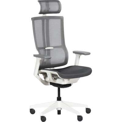 Bittel Офис стол Carmen 7574, до 130кг, мрежа, полипропиленова база, auto weight-sensing механизъм, коригиране на височината, газов амортисьор, заключване на облегалката, ергономичен, черно-бял (bt-3520398_1)