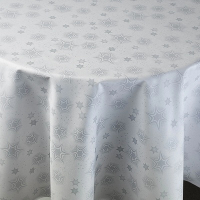 Veba ubrus GARBO tisk Vánoční hvězdy bílo-stříbrná s nešpinivou úpravou 140x180 cm – Hledejceny.cz