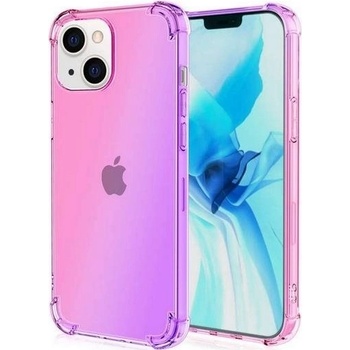 Púzdro TopQ iPhone 13 mini silikón Shock dúhový ružovo-fialový