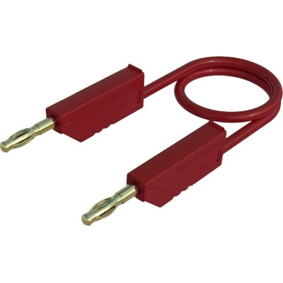 4mm PVC-test lead, on both sides stackable plugs - Au, 2,5mm², 200 cm