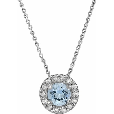 Eppi Halo přívěsek s akvamarínem a diamanty Vicky P36129