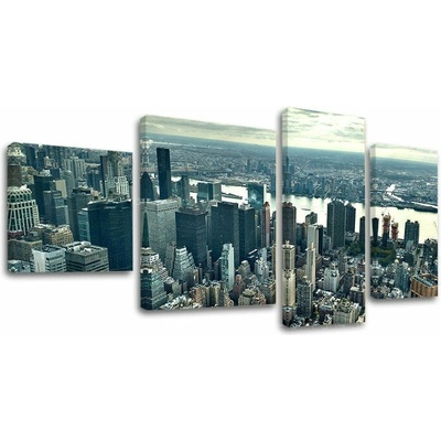 4dílný obraz na stěnu MĚSTO / NEW YORK - 90x50 cm