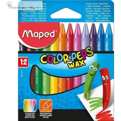 MAPED Voskovky "Color Peps Maxi" Wax 12 rôznych farieb