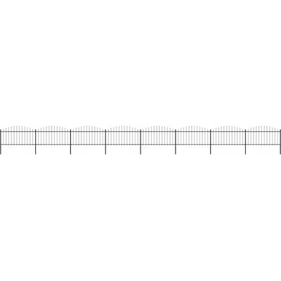 vidaXL Zahradní plot s hroty ocel (1,25–1,5) x 13,6 m černý