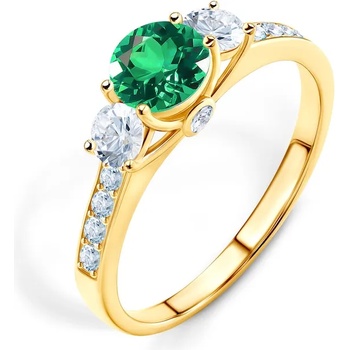 Image 1 of SAVICKI Годежен пръстен Dream: злато, смарагд