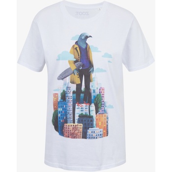 DOBRO Бяла дамска тениска с принт Zoot DOBRO. Гълъб DOBRO | Byal | ЖЕНИ | S