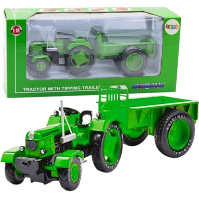 LEAN TOYS Kovový zelený traktor 1:18