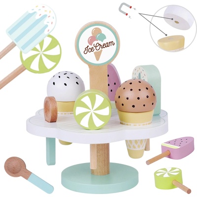 Tooky Toy stojan so zmrzlinami 9 ks
