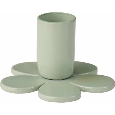 Ib Laursen Kovový svietnik Flower Dusty Green 4,5 cm