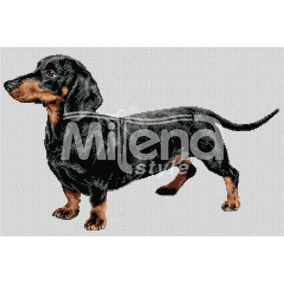 Milena Style Дакел - гоблен със схема конци dmc 1: 4