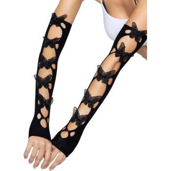 Image 1 of Leg Avenue Butterfly Arm Warmers 2674 Black