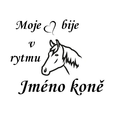 Nažehlovací nápis moje srdce s koněm Vzor: 5, Barva potisku: hnědá