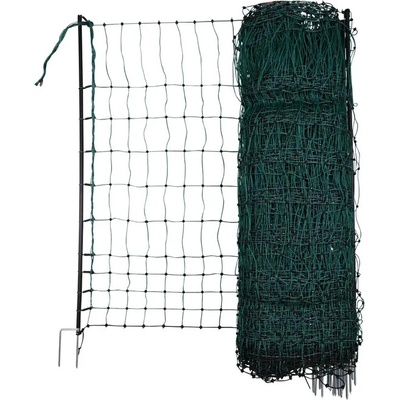 Vodivá sieť pre hydinu KERBL 292273 – 25 m / 106 cm, zelená, dvojitý hrot, 9 stĺpikov