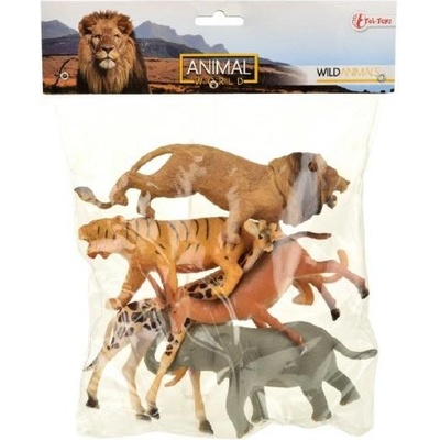 Teddies Zvieratá safari plast 11-15cm 5ks v sáčku