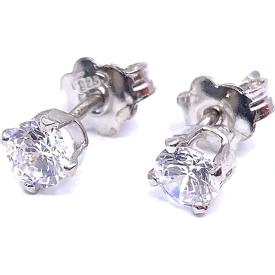 Jan Kos jewellery stříbrné náušnice s bílým kamenem 12119538