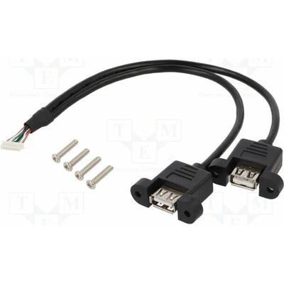 Delock 84839 USB 2.0 USB A zásuvka x2,kolíkový konektor 8pin 0,25m