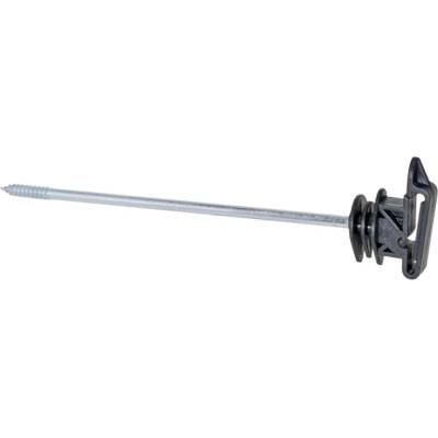 Izolátor k elektrickému ohradníku pro pásku do 40 mm, lanko do 6 mm, dlouhý vrut 200 mm - 10 ks