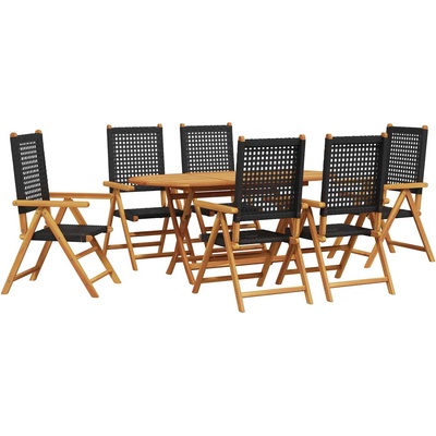 vidaXL Комплект за хранене в градината 7 pcs Черно (3375731)