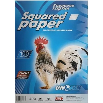 Image 1 of Unofax Карирана хартия, A4, вестникарска, 100 листа (913)