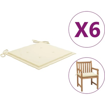 Image 1 of vidaXL Възглавници за столове 6 бр кремави 50x50x2 см Оксфорд плат (314043)