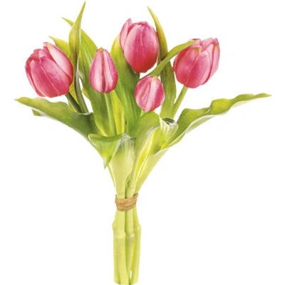 Umelá kytica tulipánov 29 cm ružová