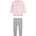 Guess Розова спортна туника с качулка за мини момиче в комплект със сив клин Guess