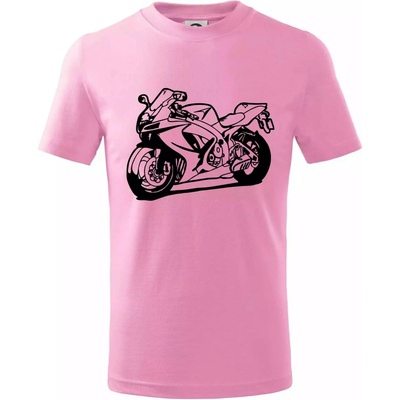 Športová motorka tričko detské ružová