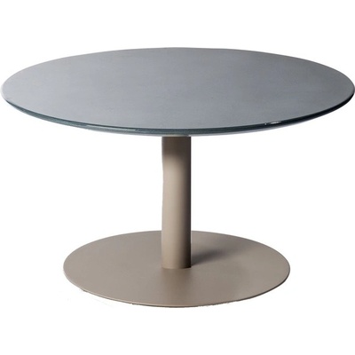 Tribu T-Table Tribu kulatý 80 x 35 cm rám lakovaná nerez wenge deska keramika dekor scisto