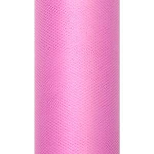 PartyDeco Гладък тюл - бебешко розово 0, 15 x 9 м