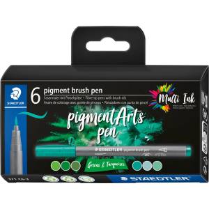 STAEDTLER Маркери Staedtler Pigment Arts 371, 6 цвята, 371 c6-3 (31652-А-371 C6-3)