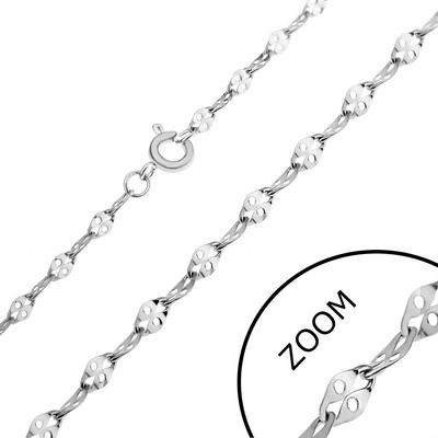 Šperky eshop Řetízek z oceli zploštěná očka s dírkou Y37.3