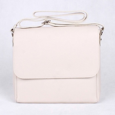Vera Pelle Střední kožená světlá latté crossbody kabelka /podél těla 62