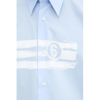 MM6 Maison Margiela Памучна риза MM6 Maison Margiela в синьо със свободна кройка с класическа яка SH2DR0004 (SH2DR0004.M35256.479)