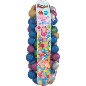Pilsan Топки за игра Pilsan - Glitter, 6 сm, 100 брoя (112246)
